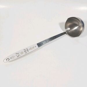 Vtg Flint Arrowhead Soup Ladle Wheat Harvest Handle Stainless USA 12" Retro 70s